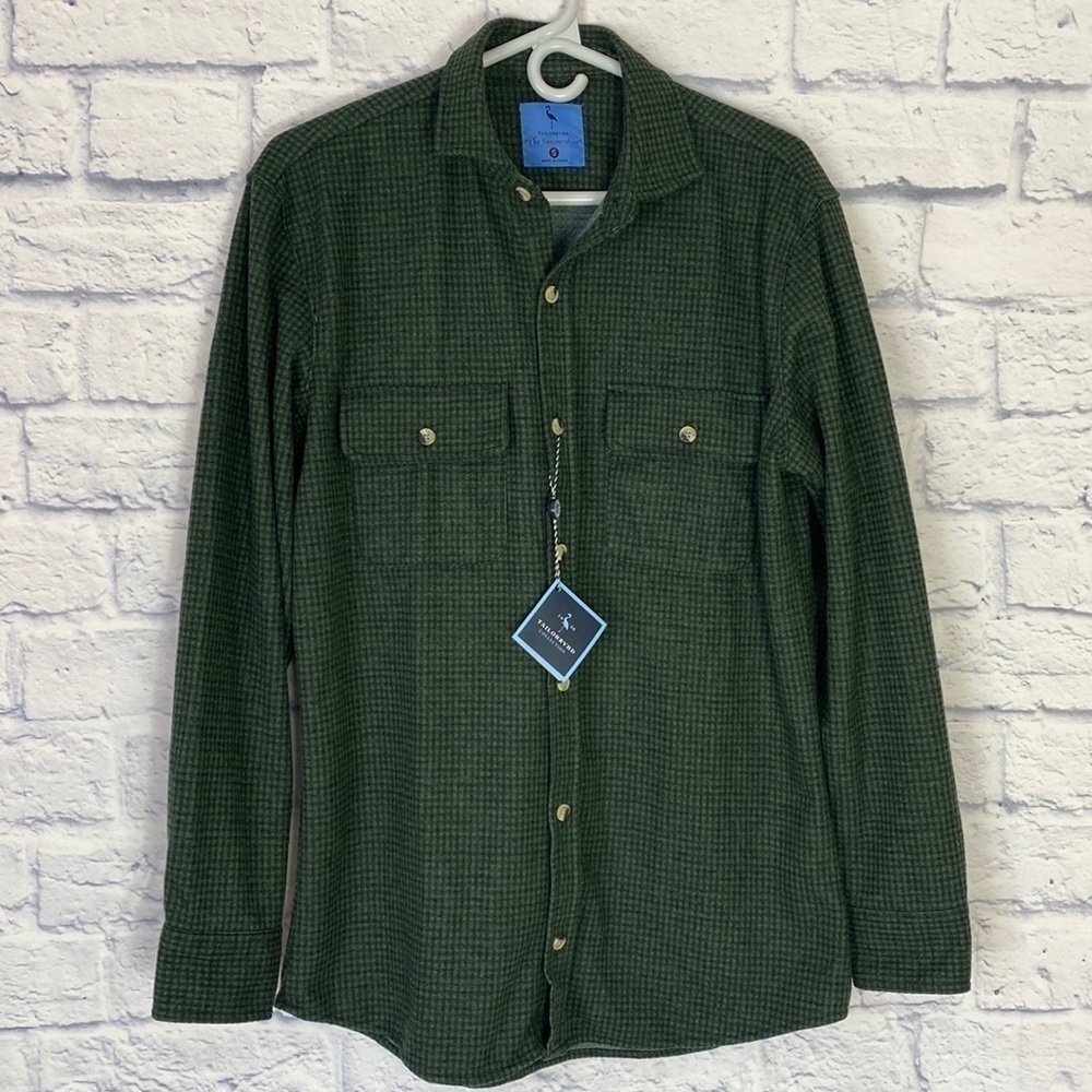 Tailorbyrd olive green houndstooth Sweatershirt heavyweight burton down